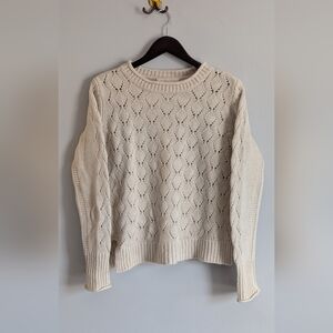 Vanessa Bruno | Josefao Pointelle-Knit Wool & Yak Blend Oatmeal Sweater, Size L